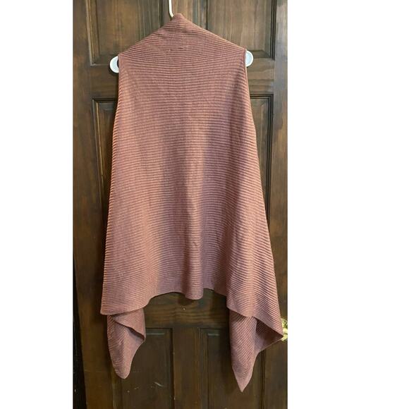 LOFT One Size Dusty Rose Pink Sweater Long Open Front Cardigan Sweater Vest - Picture 6 of 7